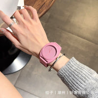 多巴胺手表女高级感简约时尚运动大表盘石英女表学生情侣表硅胶