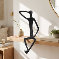 Human Figure Sculpture Slender Cast Iron Figurine Industrial Ornament for Interior Designers, Living Room