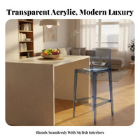 Modern Minimalist Design Counter Stool with backrestrest Nordic design Bar Chair Space-Saving Household Furniture Upholstered Seat for Homeowners, Cafe Owners, Adults, Restaurant, Kitchen, Dining Room, Office