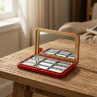 Makeup Organizer with Mirror Matte Makeup Case with Mirror Cosmetic Storage Box Travel-Friendly Cosmetic Box Portable