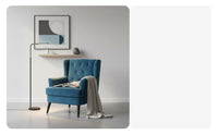 Modern Design Button-Tufted Wingback Chair Comfortable Cushion Button-Tufted Wingback Armchair Sturdy Frame Living Room Furniture Skin-Friendly Upholstery for Office Workers, Homeowners, Readers, Balcony, Bedroom, Reading Nook, Reception Area