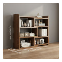 Space Saving Extendable Wooden Bookcase Multifunctional Retractable Floor Standing Shelf Multi-Tier Wooden Floor Standing Book Rack Sturdy Construction for Living Room, Bedroom, Small Areas, Hallway