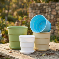 Plant Pots for House Plants and Outdoor Plants, Resin Plant Pots Indoor with Drainage Holes, Geometric 30cm and 20cm Sizes, Small 9cm Design