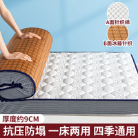 床垫学生宿舍单人90x190cm冬夏两用0.9X200住校专用1.2米乳胶垫子 立体灰色富贵花-约9CM【乳胶填充/A面床垫 B面凉席】 双人床尺寸：180x200cm±5cm【双面可用/抗压防塌】