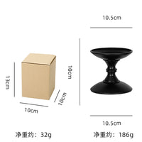 美式复古黑色铁艺烛台餐桌浪漫摆件道具简约高级家用轻奢蜡烛台座