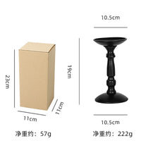 美式复古黑色铁艺烛台餐桌浪漫摆件道具简约高级家用轻奢蜡烛台座