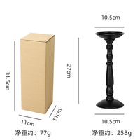 美式复古黑色铁艺烛台餐桌浪漫摆件道具简约高级家用轻奢蜡烛台座