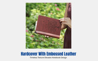 A4 Embossed Faux Leather Hardcover Notebook, Creative Planner, Lock-Bound, Assorted Cover Designs, Portable Writing Book