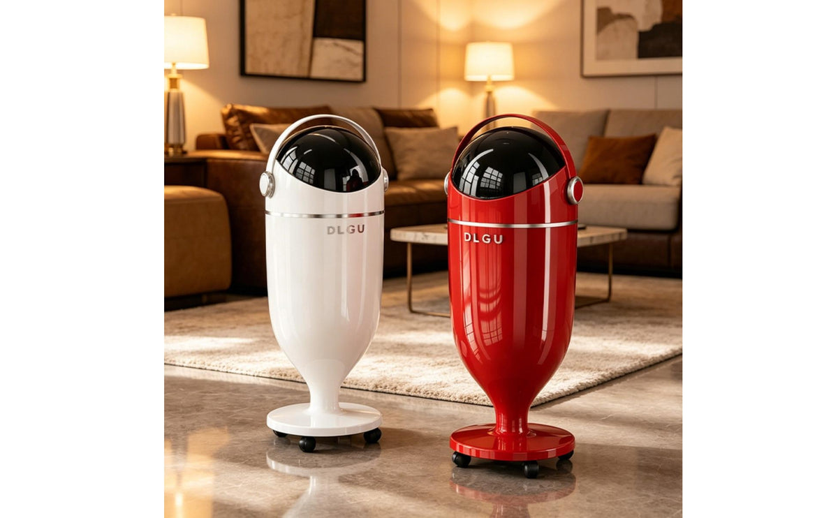 Tall Trash Can with Inner Inner Container Dome Top Floor Trash Can Cylindrical Garbage Bin with Removable Inner Inner Container Glossy for Kitchen, Living Room