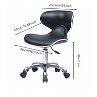 Padded Technician Chair with Wheels Low Back Support Rolling Salon Chair Silver Metal Base Commercial Furniture for Nail Technicians, Hairstylists