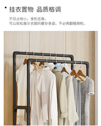 开迪挂衣架落地卧室衣架收纳家用衣帽架可移动室内置物架晾衣服杆 80黑色3层