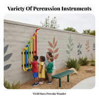 Perceptual Development Percussion Play Panel Weather-Resistant Outdoor Musical Instrument vivid hues Playground Fixture Inclusive Fun for Preschoolers, Educators, green space Planners, Daycare Center, Schoolyard