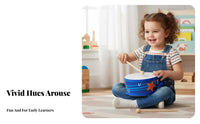Includes Drumsticks and Strap Double-Sided marching Drum Develops Rhythm child's Marching Drum genuineistic Design Musical Toy Moderate Volume for Preschoolers, Beginner Musicians, Music Educators, Kindergarten, Early Education, Home Play, play area