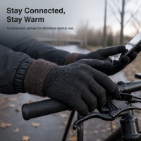 Winter Touchscreen Knitted Gloves with Plush Lining for Outdoor Cycling and Warmth