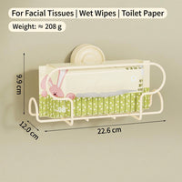 Sink Wet Wipe Holder for Bathroom & Kitchen Countertop, Easy Install Suction Cup Design for Students, Versatile Iron Big Wipes Box for Van