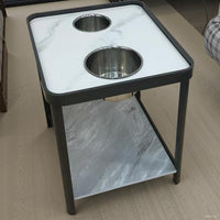 岩板茶几高档茶楼棋牌室专用茶几麻将桌旁茶水架棋牌室家用通用