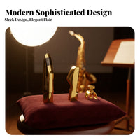 Knurled Screw Sax Mouthpiece Ligature Set Tapered Body Metal Saxophone Mouthpiece Glossy Music Accessory Gold-Colored