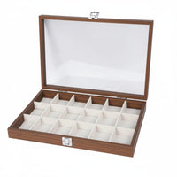 Multiple Compartments Wooden Jewelry Box Wood Grain Finish Compartment Jewelry Box Dust Protection Personal Storage Velvet Velvet-Lined Interior for Dresser, Vanity, Bedroom