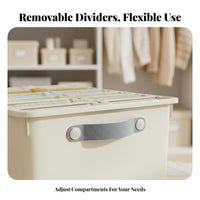 Large Capacity Compartmentalized Clothes container Stackable Wardrobe Box With Handles Closet Container particleresistant for Apartment Dwellers, Homeowners, Under Bed, Bedroom, Dorm Room, Shelves