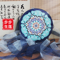 敦煌井藻舞蹈上铃鼓汉服流苏拍摄道具新疆考级6寸7寸8寸飘带手鼓