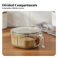 Multi-Grid Condiment Container Humidity-Resistant 4 Compartment Seasoning Box Airtight Compartment Seasoning Container for Chefs, Adults, Pantry