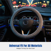 Warm Short Plush Steering Wheel Cover, Universal, Anti-Slip, Autumn/Winter, Soft, Cute, For Men & Women