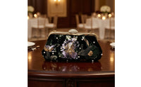 Evening Purse with Pearl Handle Elegant Evening Bag with Chain Strap Embroidered Clutch Bag for Weddings