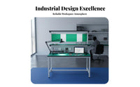 Reinforced Frame Anti-Static Workbench Lockable Drawers Lighted Assembly Table Electronics Repair Desk for Technicians, Engineers, Hobbyists, Factory, Laboratoryoratory Oratory, Garage