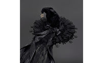 Witch Hat with Lace Trim Handmade Witch Hat with Ribbon Tails Ruffled Costume Headpiece for Cosplayers, Witches, Halloween, Cosplay, Photo Shoots