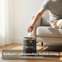 Leather Trash Can Elegant Design Vintage Design Wastebasket Elegant Appearance Decorative Open Top Trash Can for Students, Adults, Bedroom, Lavatory