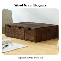 Desktop Storage Shelf with Drawers Multi-Functional Computer Stand with Drawer