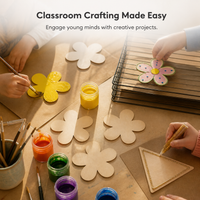 Laser Cut Geometric Wooden Shapes for Crafts and Decoration
