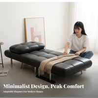Foldable Design Convertible Futon Bed Space-Saving Tufted Folding Sofa Bed Multi-Functional Household Furniture Easy Assembly for Small Apartment Dwellers, Students, Homeowners, Living Room, Bedroom, Home Office