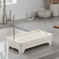 Stainless Steel Pot Lid Holder with Drain Rack for Kitchen Countertop Sink