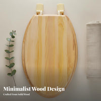 Long-Lasting Solid Wood Toilet Seat Waterproof Thickened Wood Toilet Seat Anti-Corrosive Bathroom Hardware for Homeowners, Adults, Restroom, Home