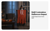 Pointed Hat Hanging Witch Skeleton Decoration Ragged Robe Tattered Witch Wall Hanging Black Underlayer Violet Band