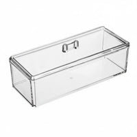 3-Compartment Clear Box Transparent Design Display Case particle-resistantproofprotective for Study Room