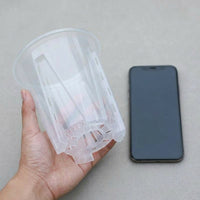 Clear Plant Pots with Drainage and Slotted Resin Walls, Repotting Pots for High Base Visibility, Portable Flower Pots for Home Gardening Indoor