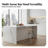 Nordic Design Adjustable rotating Counter Chair Minimalist and design Adjustable Pedestal Stool Stable Round Base Bar Seating Built-in Footrest for homeowners, Adults, Kitchen Island, Cafe, Pub