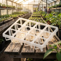 Plant Pots Indoor and Outdoor Set, Pack of 12 Square Plant Pots with Plant Pot Trays, Small Mini Plant Pots for House Plant Pots, 29cm Length