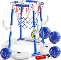 Water Basketball Pool Toy Set with Backboard and Balls