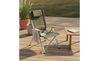 Adjustable Reclining Camp Chair Lightweight High Back Folding Chair Breathable Material Portable Outdoor Recliner for Camping, Beach, Fishing