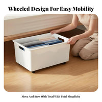 Wheeled Storage container Space-Saving Lidded Underbed Container with casters Stackable