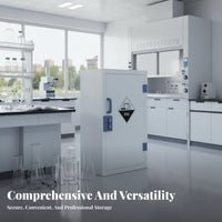 Storage Cabinet Double Lock Reactive Alkali Storage Cabinet Made of PP for Lab Technicians, Researchers, Research Institute, Pharmacy, Warehouse