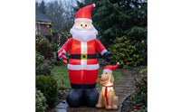 Outdoor Inflatable Santa with Dog Quick Inflation Santa with Dog Inflatable Whimsical Christmas Inflatable Easy to Use for Lawn