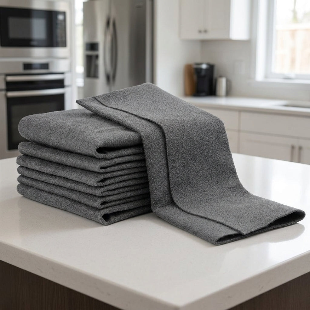 Highly Absorbent Microfibre Cloth, Reusable Cleaning Cloths for Kitchen and Glass, Water Resistant Microfiber