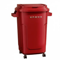 No-Bend Ergonomic Height Kitchen Garbage Can with Lid Easy Mobility Rolling Trash Can 360° Swivel Wheels Large Capacity Waste Basket Wide Opening for Office, Restaurant