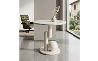 Round Side Table Modern Sofa Side Table Geometric Nightstand for Living Room, Bedroom