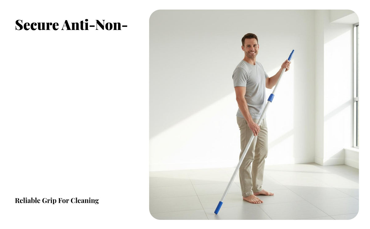 Extendable Design Telescopic Cleaning Pole Adjustable Length Aluminum Extension Rod Sturdy Construction Retractable Cleaning Handle Lightweight for Homeowners, Professional Cleaners, RV Owners, Outdoor, House Exterior, Commercial Buildings, Greenhouse
