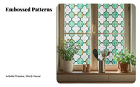 Chinese Design Window Cling Glue 3D Embossed Window Decal Non Cling Privacy Film for Homeowners, DIY Enthusiasts, Bedroom, Kitchen